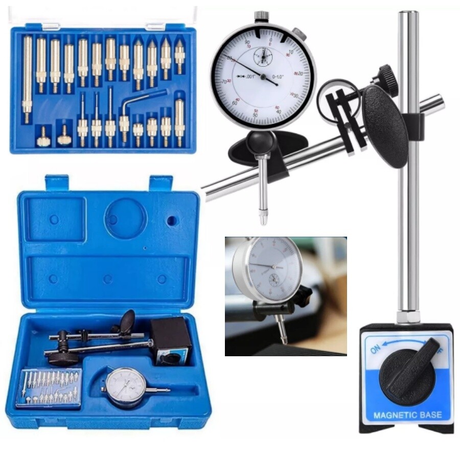 Dial Indicator with Magnetic Base Indicator Point Set 0.001"Precision Gauge Test
