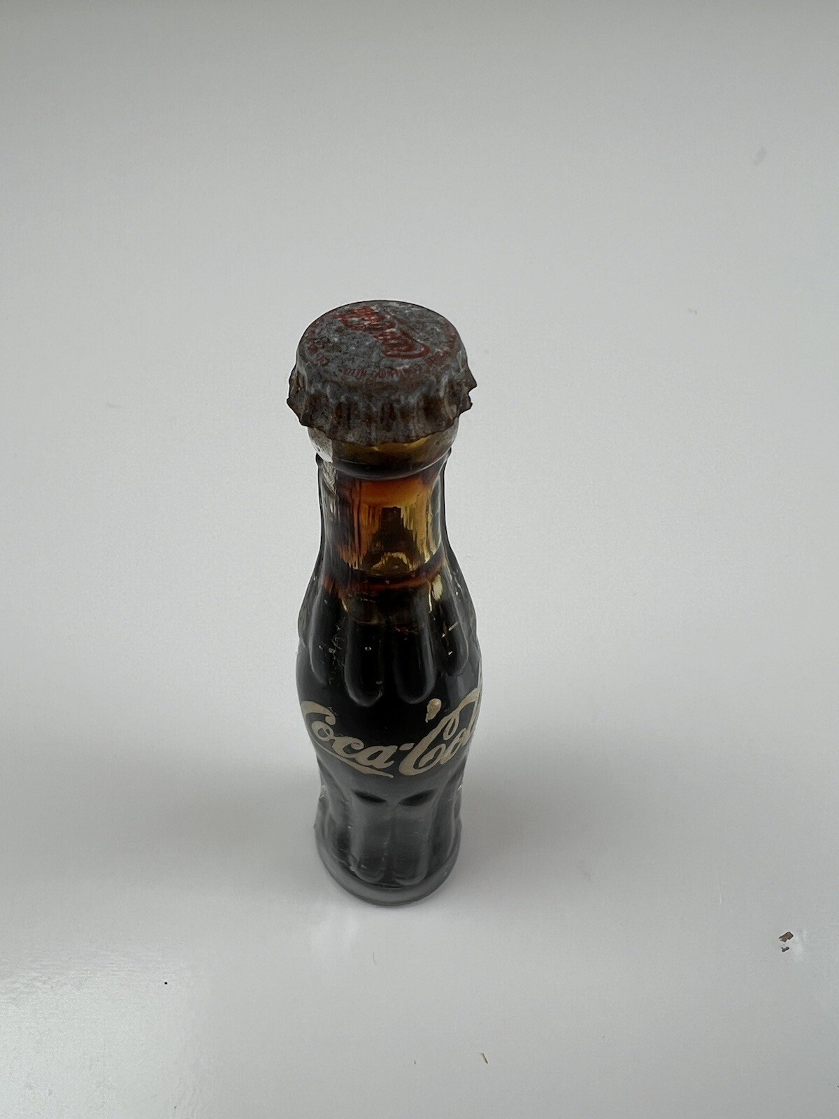Vintage Full Mini 3 Inch Coca Cola Glass Bottle Souvenir Collectible
