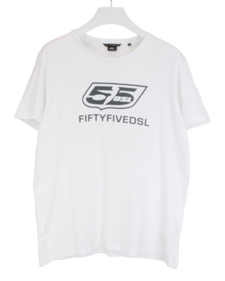 DIESEL 55 DSL T-Shirt Men's 2XL Short Sleeve Tricot Logo White | eBay