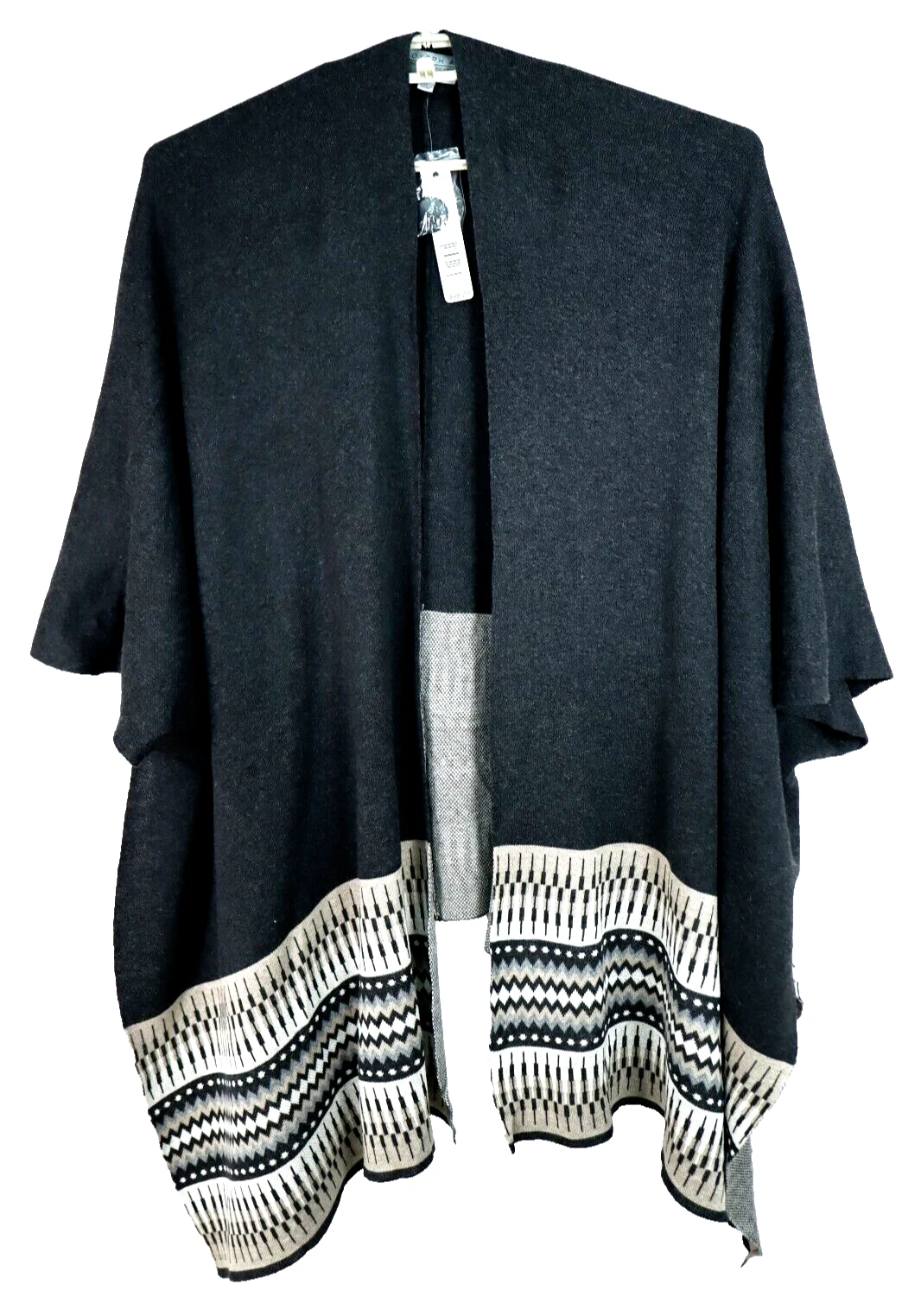 NWT JOSEPH A. Womens Cotton Poncho Cardigan Open Front Multicolor Size 1X $88.00