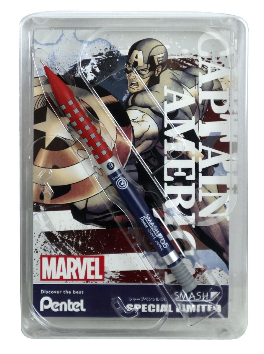 Pentel SMASH Captain America Mechanical Pencil Japan Limited Ed
