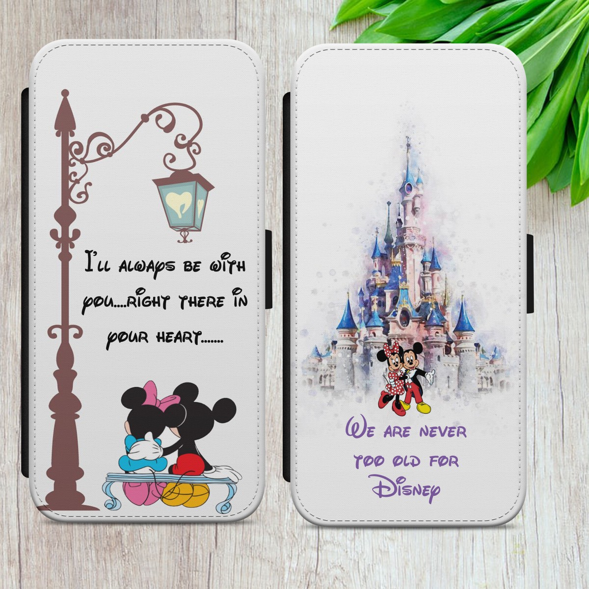 MICKEY MINNIE MOUSE FLIP FOR IPHONE SAMSUNG HUAWEI PIXEL WALLET PHONE CASE  COVER