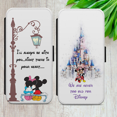 MICKEY MINNIE MOUSE FLIP FOR IPHONE SAMSUNG HUAWEI PIXEL WALLET PHONE CASE  COVER UK