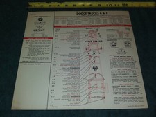 1957 Dodge Truck Shell Service Info Chart Vintage 12 Ton Thru 1 Ton Pickup 1957 Dodge Truck Shell Service Info Chart Vintage 12 Ton Thru 1 Ton Pickup