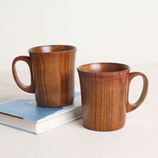 Wooden Coffee Mug Handmade Water Tea Cup 200ML Solid Jujube Wood Beer Mug 1pc