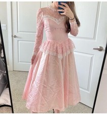 Vintage 1980s Gunne Sax Jessica McClintock Pink Prom Dress- PRETTY IN PINK VIBES