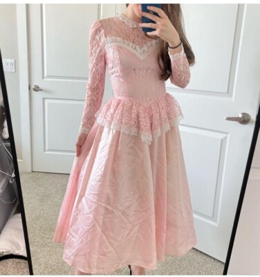 jessica mcclintock vintage prom dress Vintage 1980s Gunne Sax Jessica McClintock Pink Prom Dress- PRETTY IN PINK  VIBES