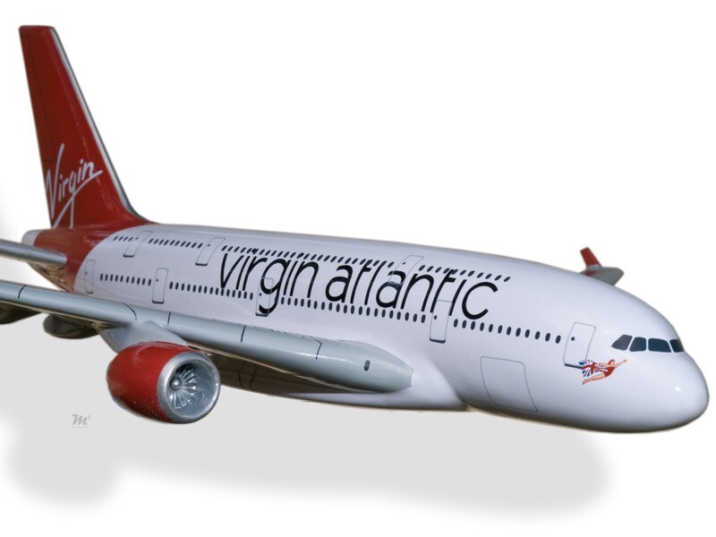 Airbus A380 Virgin Atlantic Desk Wood Airplane New Model Large