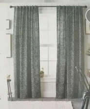 2 pc Threshold Black Diamond Print Rod Pocket Panels (1 Pair) 108" x 84" NIP