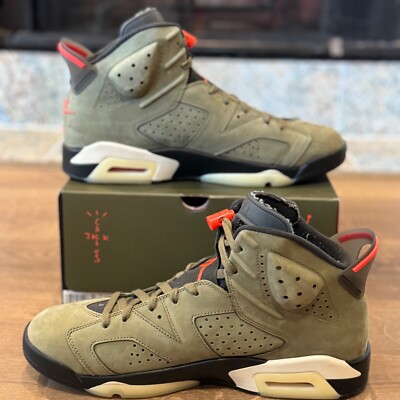 Jordan 6 Retro x Travis Scott Olive Cargo Cactus Jack Size 11.5