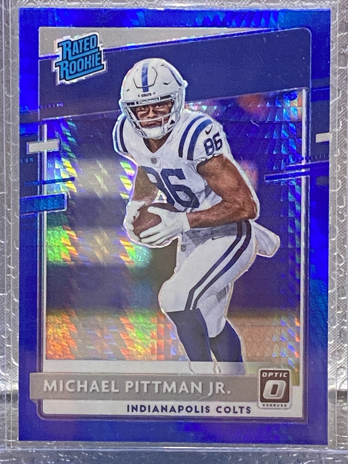 Michael Pittman Jr. Panini Donruss Optic #172 Blue Hyper
