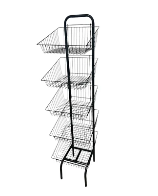 MY SHOPFITTINGS LTD New 5 Tier Free Standing Black Basket Unit Stand For Retail Shop Quality Display