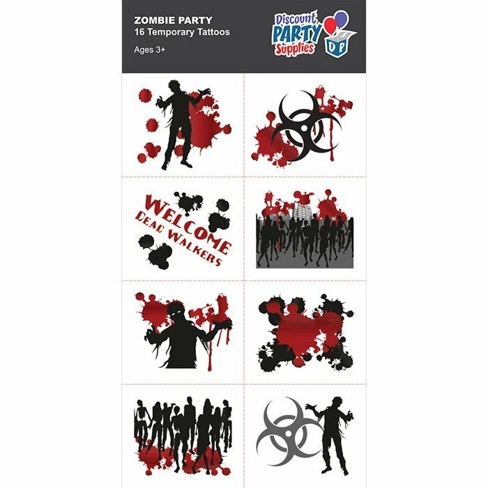 Zombie Tattoos x 16 - High Quality - Zombie Party Birthday Favours Loot Ideas — 第 2/2 张图片