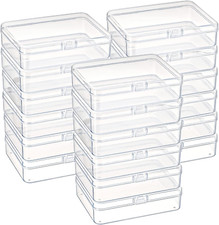 18 Pack Mini Clear Plastic Storage Containers with Lids, 4-1/2 X 3-3/8 X 1-1/8 I
