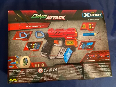 X-Shot DINO ATTACK ZURUr Rapid Fire Blaster Gun Soft Darts Strike Egg Targets