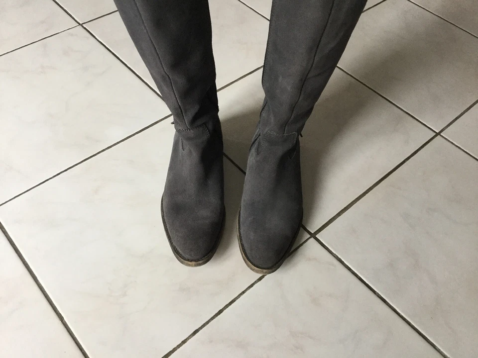 Bottes REQINS pointure 39 cuir daim gris très bon état - Photo 2/4