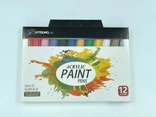 12-Color Acrylic Paint Marker Pens Water-Based for DIY Projects