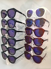 B8012 Cat-eye Women Sunglasses With Color Mirror Lens Wholesale 12 pairs