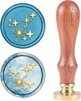 Wax Seal Stamp Sterne Sealing Wax Stamp Gloden Wax Seal 25Mm Abnehmbarer Messing