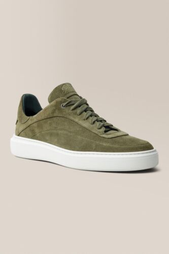 Good Man Brand Modern London Sneakers Olive Green Italian Suede Men's Size 15