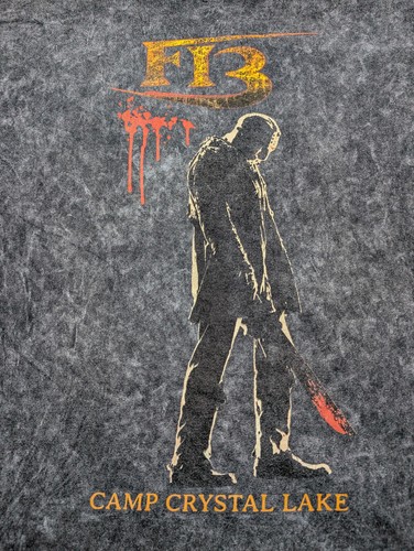 F13 Friday The 13th Camp Crystal Lake Tee XL Acid Wash Horror Graphic T-Shirt - Picture 2 of 6
