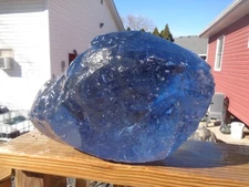 Glass Rock Slag Clear Sapphire Blue Bubbles 49.14 lbs WW13 Landscaping Aquarium