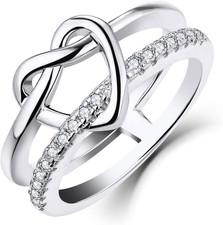 JO WISDOM Damen Ring Herz Breit Silber 925 Ri...
