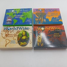 World Wise Geography Card Game Lot of 4 Africa , Asia , American , European Sets