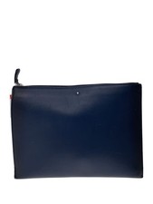 Borsa pochette Montblanc seconda borsa ecopelle blu navy autentica