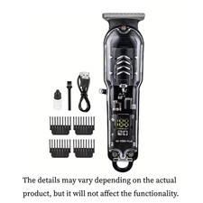 Transparent Body Electric Hair Clipper Professional Trimmer USB Rechargeable Hai