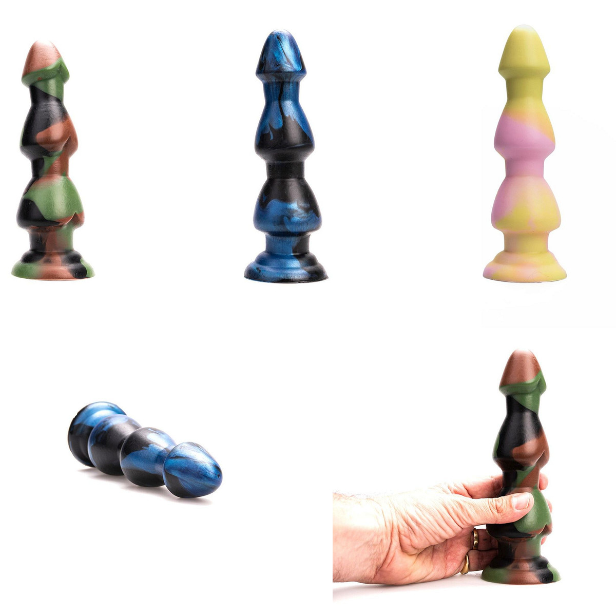 3 Stufen Silikon Dildo „3 Way Head“ in 3 Farben, Anal & Vaginal Stimulation 3 Stufen Silikon Dildo „3 Way Head“ in 3 Farben, Anal & Vaginal Stimulation