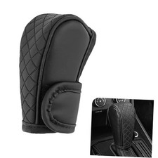 Upgraded Leather Car Gear Shift Knob Cover, Anti-Slip Breathable Design Black