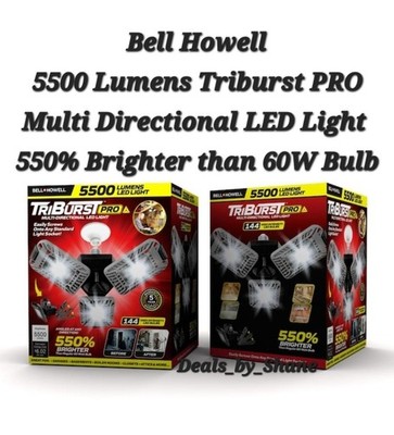 Bell Howell  5500 Lumens Triburst PRO Multi Directional LED Light 550% Brighter