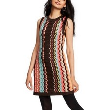 Target Missoni Chevron Multi Color Sleeveless Knit Sweater Dress Size Large