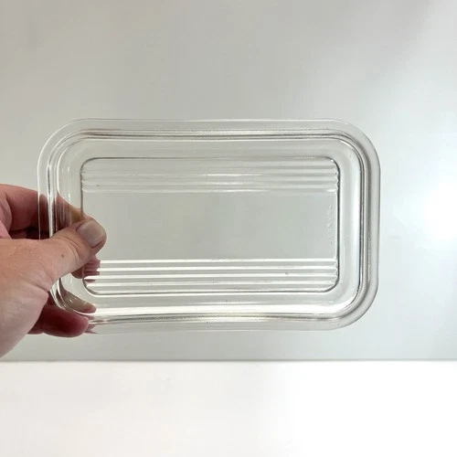 Vtg Pyrex Replacement Lid For Refrigerator Dish 502-C Clear Ribbed Glass