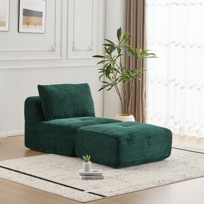 Modern Memory Foam Compressed Sofa,Single Chaise Longue for Living Room,Pet-Fr