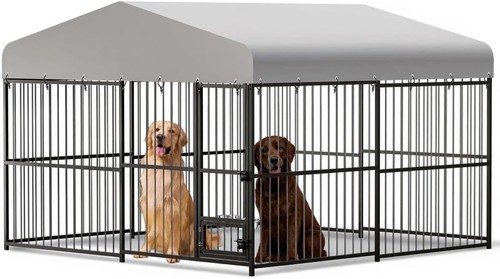 10x10x6 FT Outside Large Dog Kennel with Waterproof Roof Heavy Duty Outdoor US - Picture 3 of 9