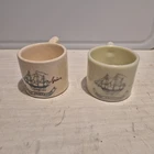 Vintage Lot of Two Old Spice Shaving Mugs 1 Milk Glass  1 ceramic? Barbershop