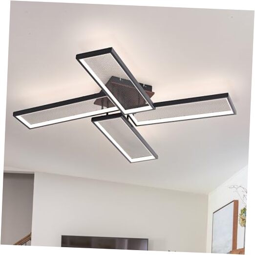 Modern Black Semi-Flush Mount LED Ceiling Light Fixture