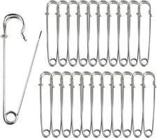 Extra Large Safety Pins 3In Heavy Duty Steel Blanket Kilt Craft Pins 22 Pack