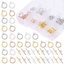 1 Set Alloy Round Toggle Clasps for DIY Bracelets Necklaces Home Use