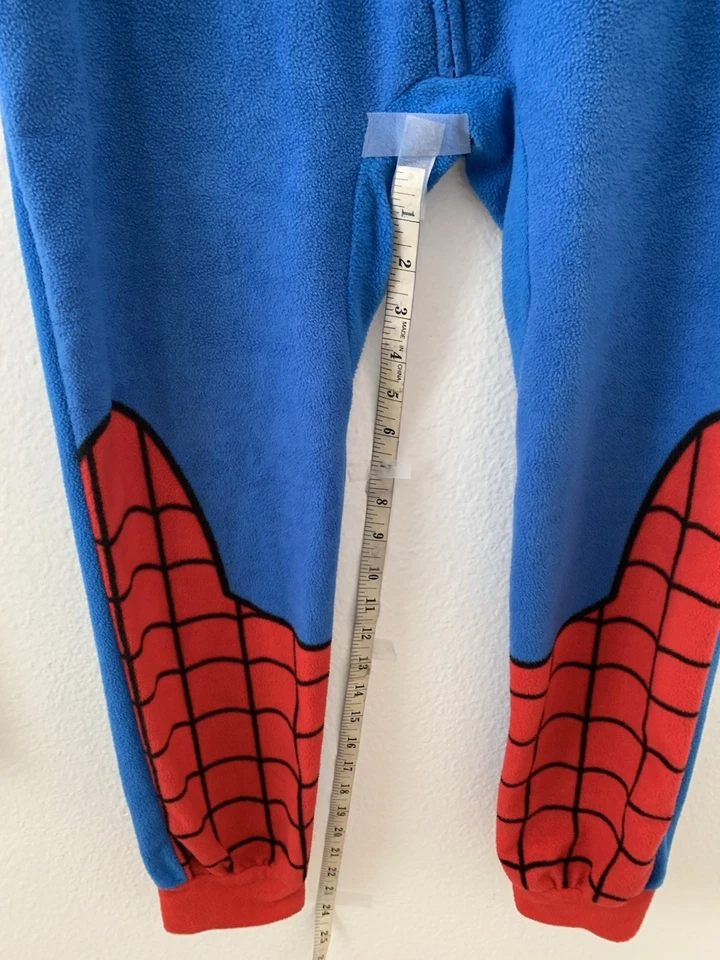 Marvel Spider-Man Superhero Kids Hooded Union Suit Fleece Costume Pajamas 10/12 - Image 4 of 4