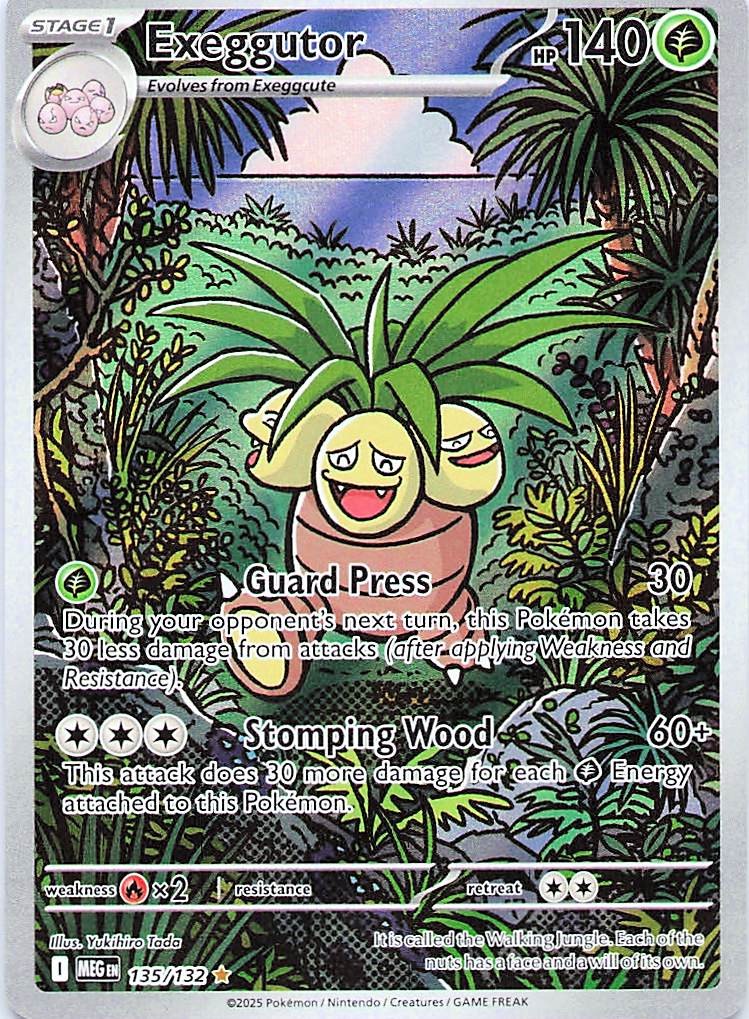 Exeggutor Holo Illustration Rare ME01: Mega Evolution 135/132 NM