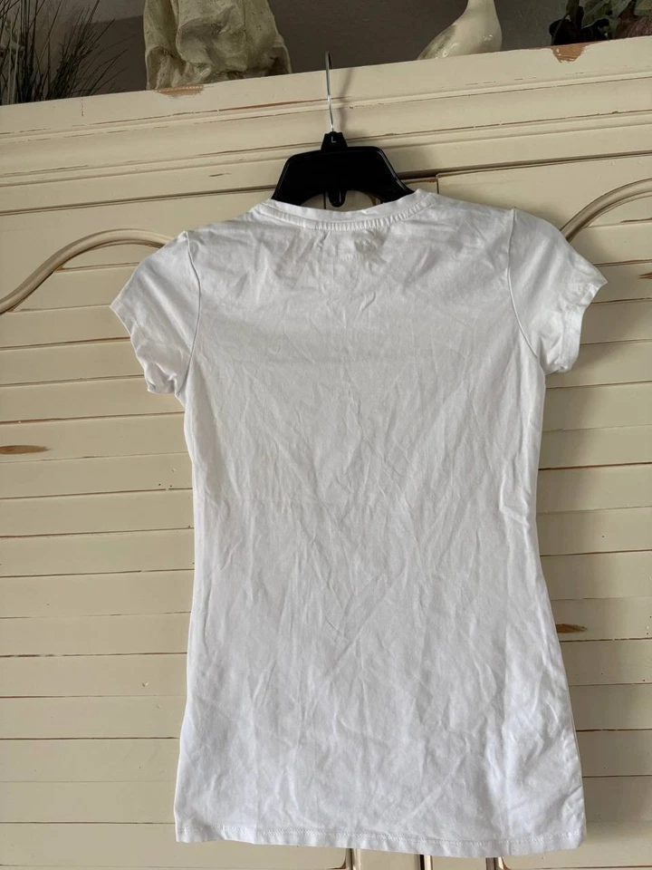 Camiseta GUESS Mujer Strass - Blanco Argenté, XS Foto 2 de 2