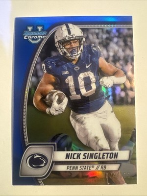 2024 Bowman University Chrome - Nick Singleton #188 Blue Refractor /199 (RC)