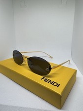 Fendi First FE4075US 30V Shiny Crystal Oval Endura Gold Black Women Sunglasses