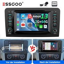 2+64G Android 13 Autoradio GPS Navi RDS F&uuml;r Mercedes Benz ML/GL Klasse W164 X164