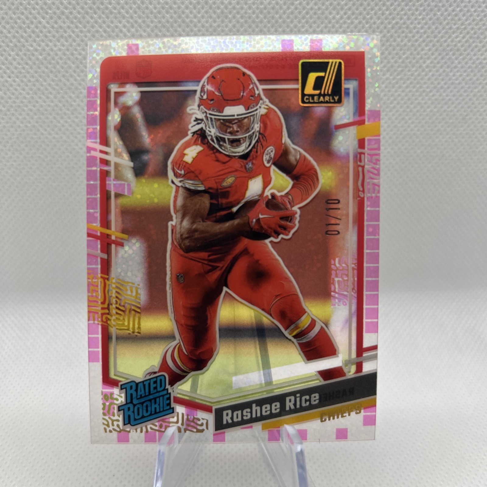 2023 Panini Clearly Donruss Rashee Rice #79 Pink Rated Rookie RC  01/10