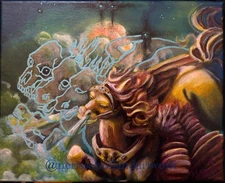 Original One Of A Kind Painting Nerissa Holland “The Four Horsemen” Signed