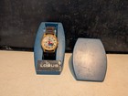 Vintage Walt Disney Lorus Goofy Watch Quartz Brown Leather Band w/Box Lot#67